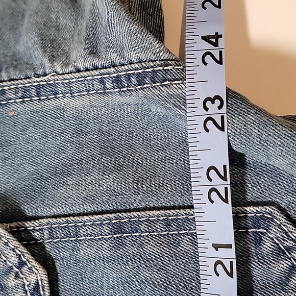 ​Mr A Wei Original Vintage XXL Pleated Denim Trucker Jacket Light Wash - Picture 13 of 15